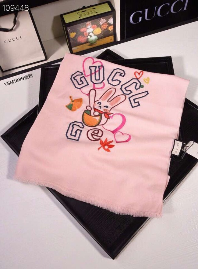 Gucci Cashmere Scarf YSM1889 light pink