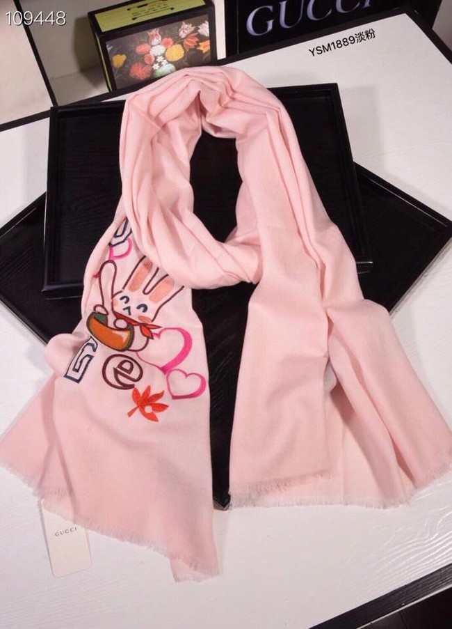 Gucci Cashmere Scarf YSM1889 light pink