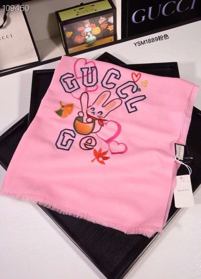 Gucci Cashmere Scarf YSM1889 pink