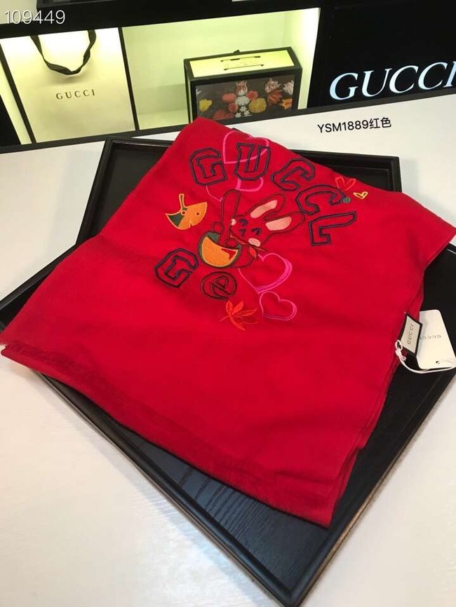 Gucci Cashmere Scarf YSM1889 red