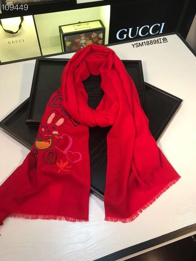 Gucci Cashmere Scarf YSM1889 red