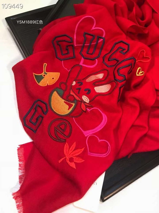 Gucci Cashmere Scarf YSM1889 red