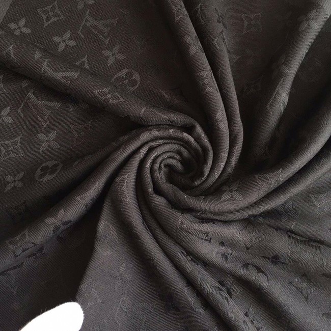 Louis Vuitton MONACO SQUARE Monogram flower pattern silk M71150 black