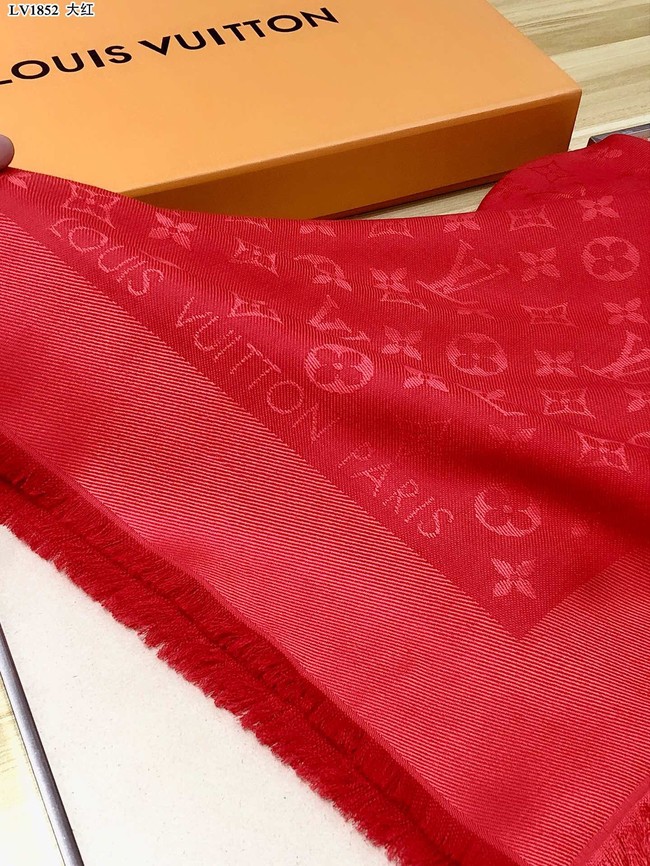 Louis Vuitton MONACO SQUARE Monogram flower pattern silk M71150 red