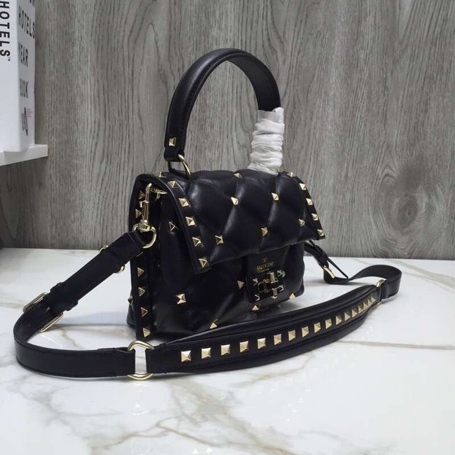 VALENTINO Candy quilted leather cross-body bag 0033 black