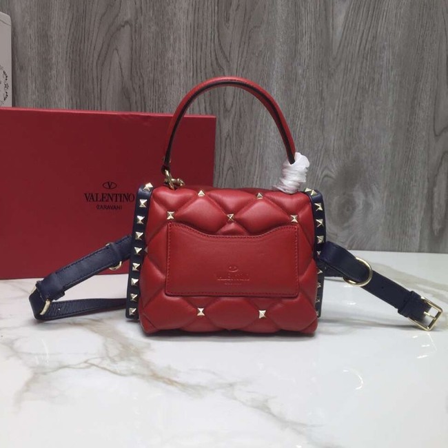 VALENTINO Candy quilted leather cross-body bag 0033 blue&red