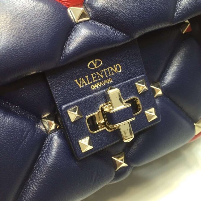VALENTINO Candy quilted leather cross-body bag 0033 blue&red