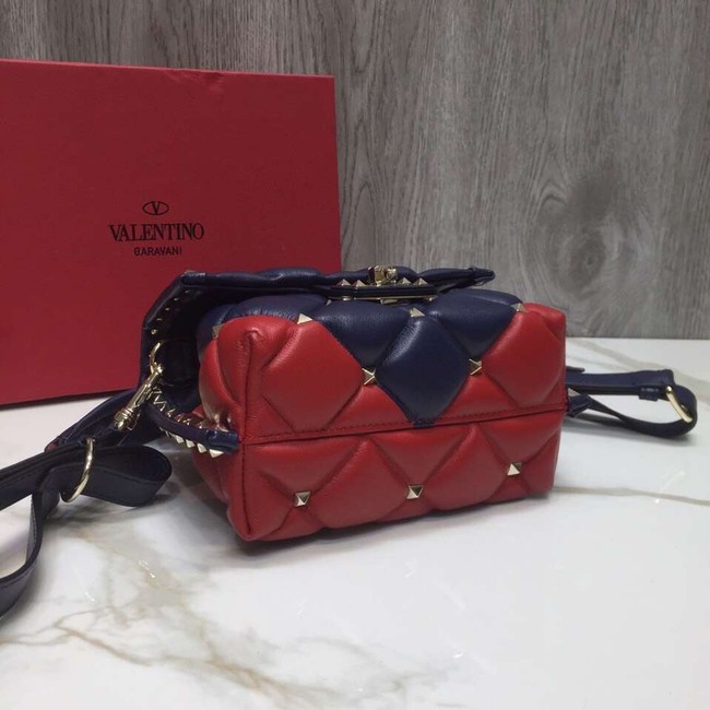 VALENTINO Candy quilted leather cross-body bag 0033 blue&red