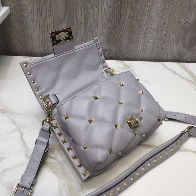 VALENTINO Candy quilted leather cross-body bag 0033 grey
