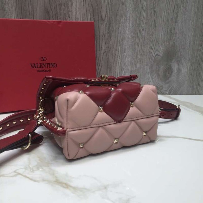 VALENTINO Candy quilted leather cross-body bag 0033 red&pink