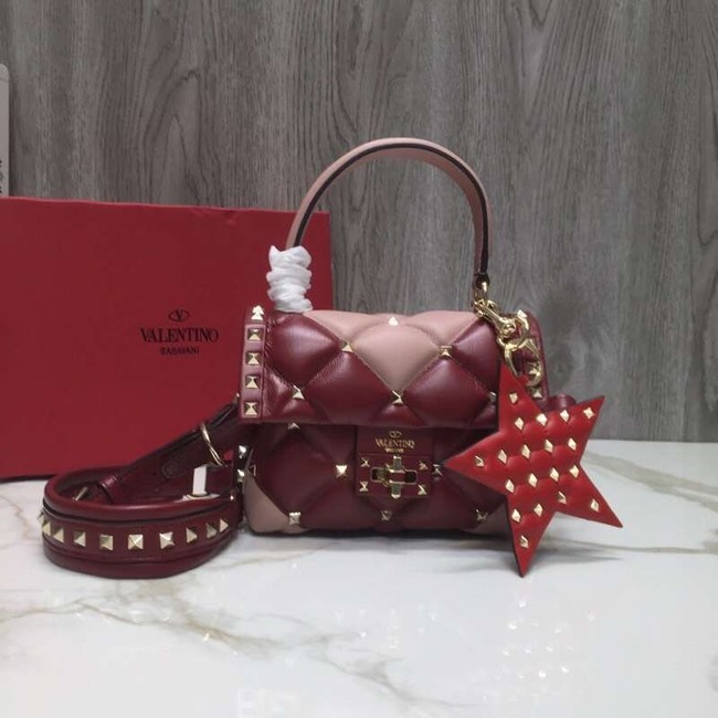 VALENTINO Candy quilted leather cross-body bag 0033 red&pink