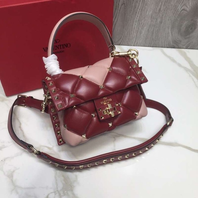 VALENTINO Candy quilted leather cross-body bag 0033 red&pink