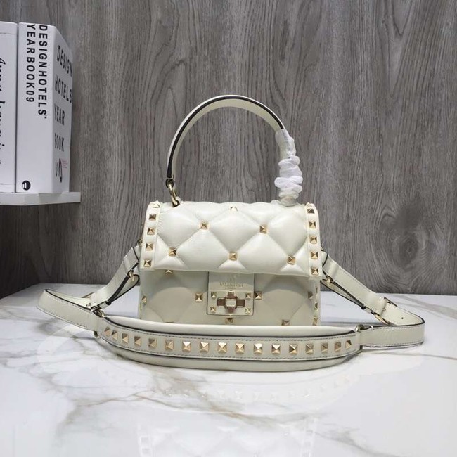 VALENTINO Candy quilted leather cross-body bag 0033 white