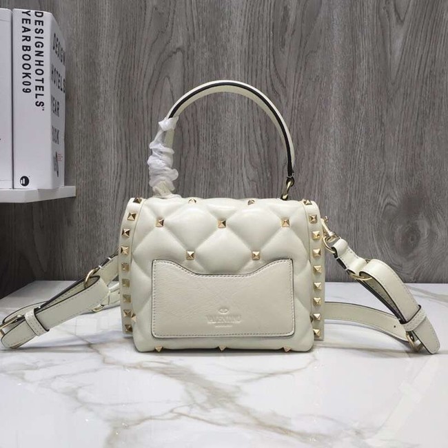 VALENTINO Candy quilted leather cross-body bag 0033 white