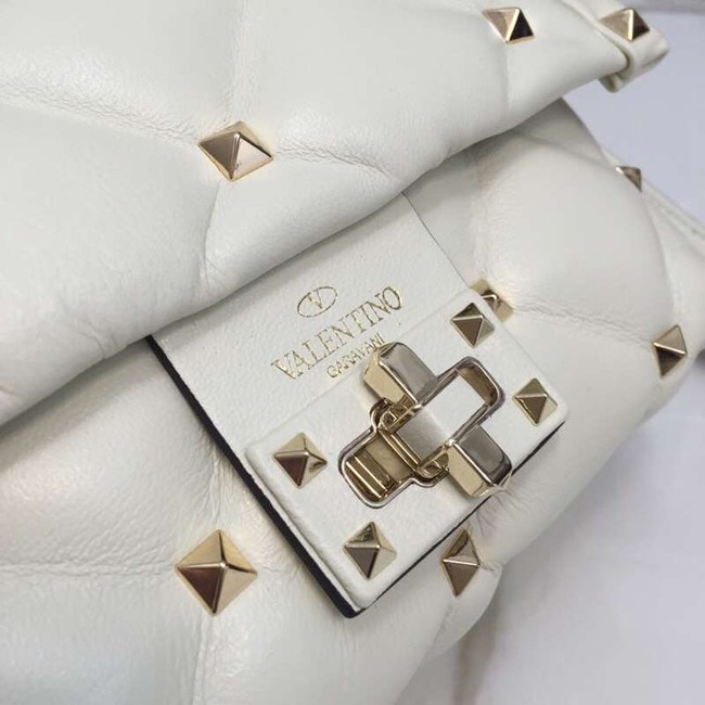 VALENTINO Candy quilted leather cross-body bag 0033 white