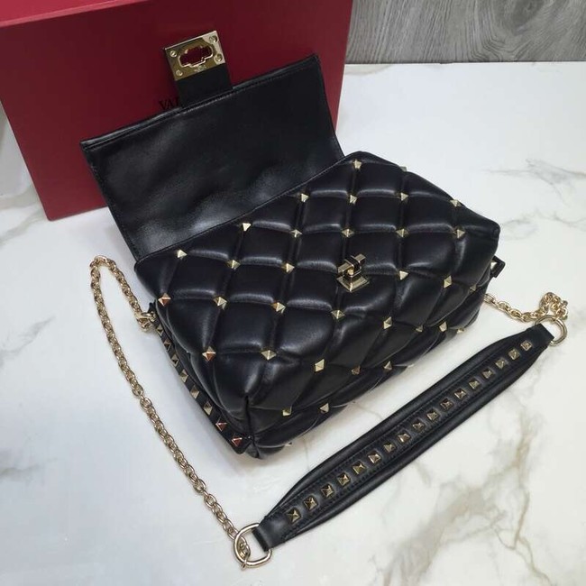 VALENTINO Candy quilted leather cross-body bag 0072 black