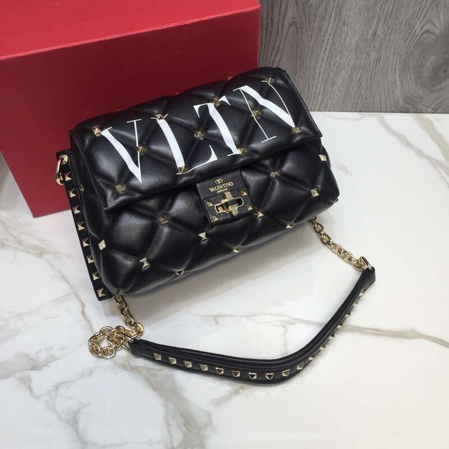 VALENTINO Candy quilted leather cross-body bag 0072 black&white