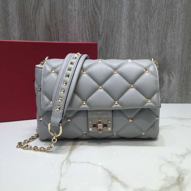 VALENTINO Candy quilted leather cross-body bag 0072 grey