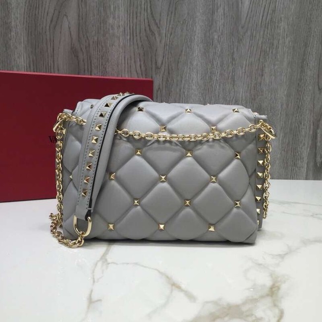 VALENTINO Candy quilted leather cross-body bag 0072 grey