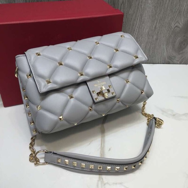 VALENTINO Candy quilted leather cross-body bag 0072 grey