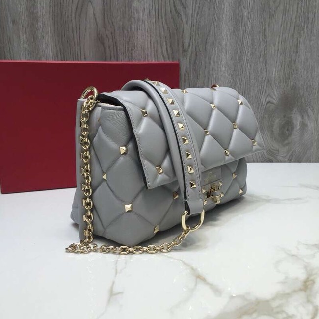 VALENTINO Candy quilted leather cross-body bag 0072 grey