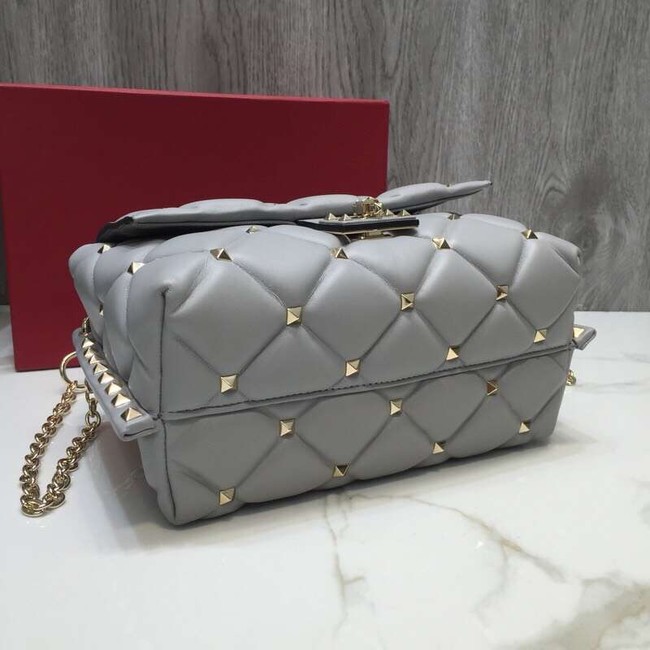 VALENTINO Candy quilted leather cross-body bag 0072 grey