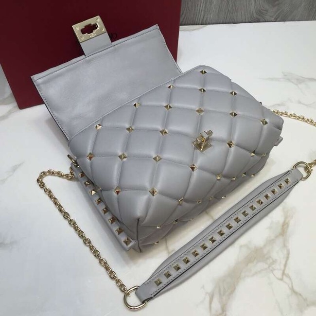 VALENTINO Candy quilted leather cross-body bag 0072 grey