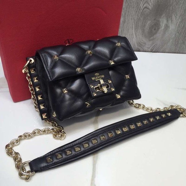 VALENTINO Candy quilted leather cross-body bag 0073 black