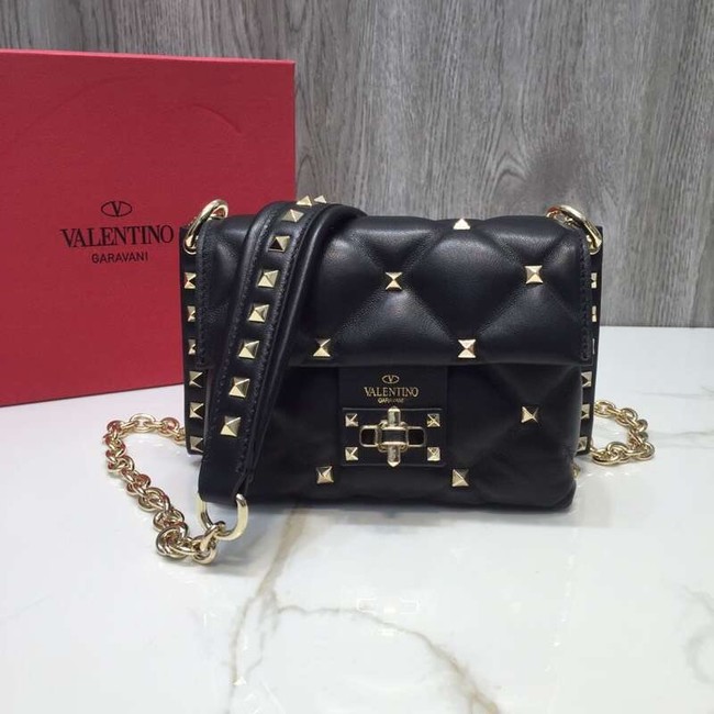 VALENTINO Candy quilted leather cross-body bag 0073 black