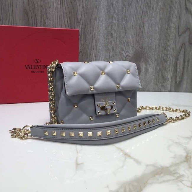 VALENTINO Candy quilted leather cross-body bag 0073 grey