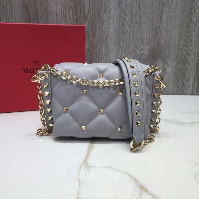 VALENTINO Candy quilted leather cross-body bag 0073 grey