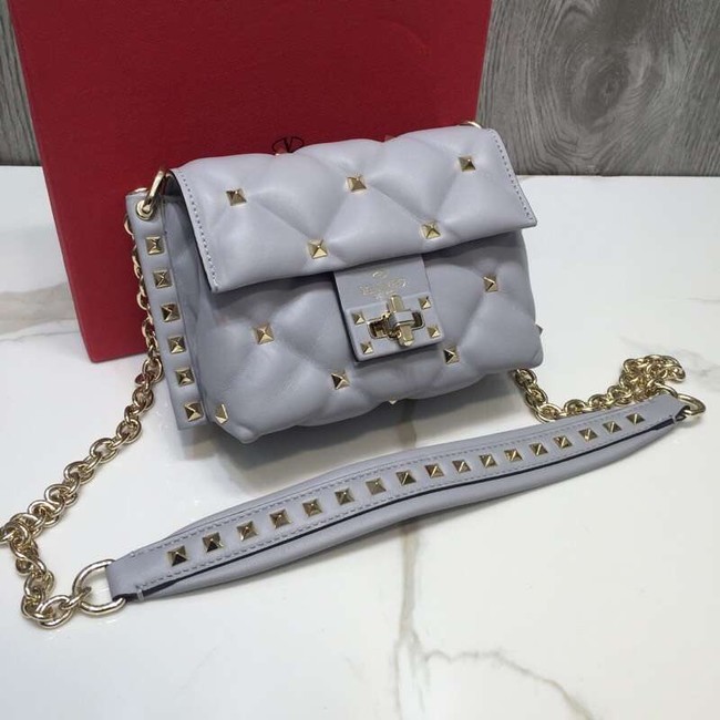 VALENTINO Candy quilted leather cross-body bag 0073 grey