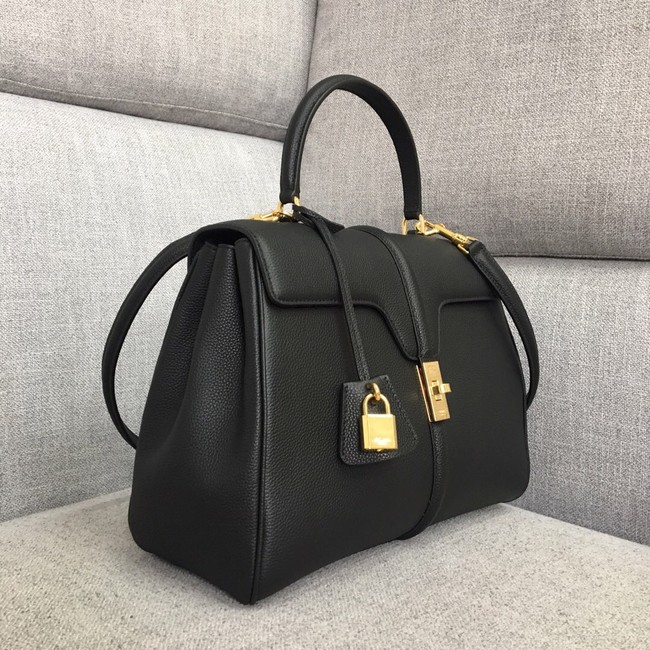 CELINE MEDIUM 16 BAG IN SATINATED CALFSKIN 187373 BLACK