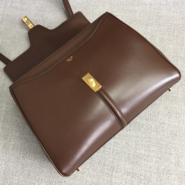 CELINE MEDIUM 16 BAG IN SATINATED CALFSKIN 187373 BROWN