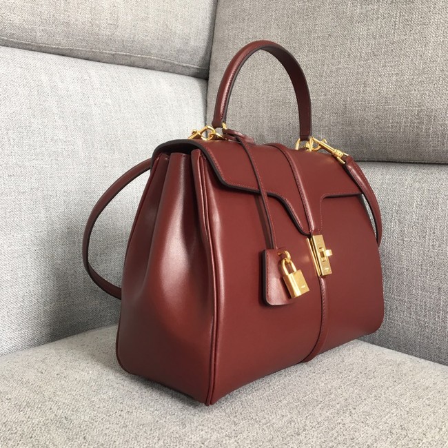 CELINE MEDIUM 16 BAG IN SATINATED CALFSKIN 187373 LIGHT BURGUNDY