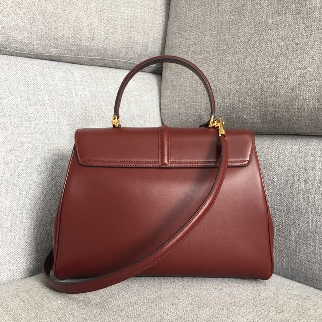 CELINE MEDIUM 16 BAG IN SATINATED CALFSKIN 187373 LIGHT BURGUNDY