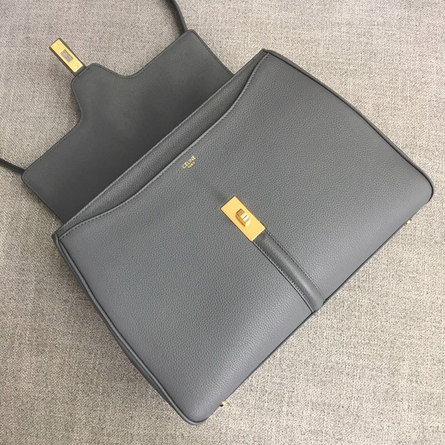 CELINE MEDIUM 16 BAG IN SATINATED CALFSKIN 187373 grey