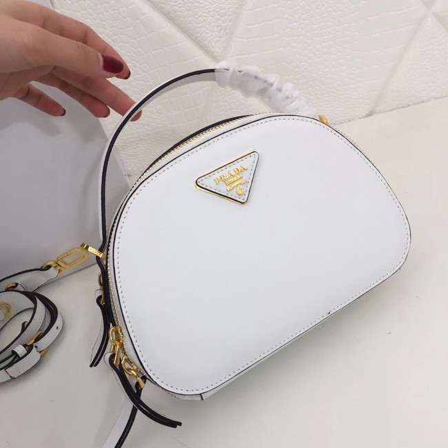 Prada Odette Saffiano leather bag 1BH123 white