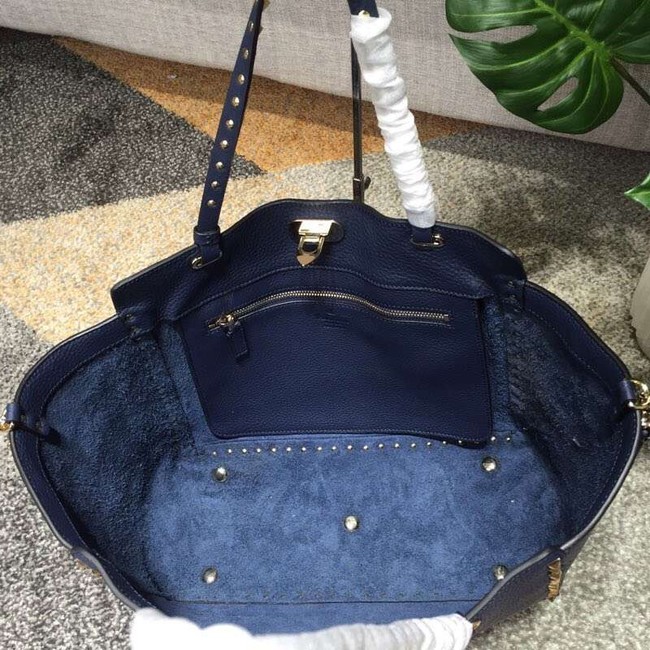 VALENTINO Rockstud large tote 0973 dark blue