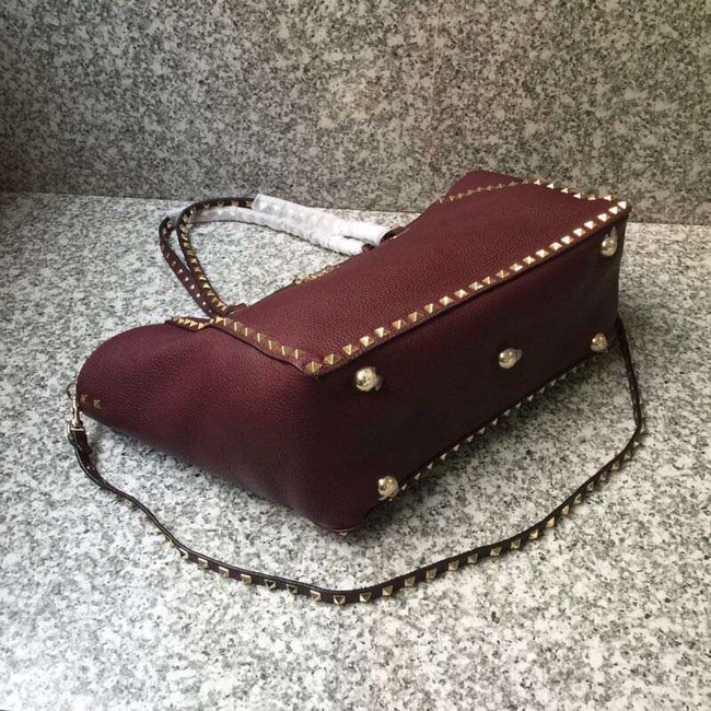 VALENTINO Rockstud large tote 0973 dark red