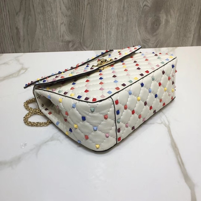 VALENTINO Quilted leather shoulder bag 45276 white