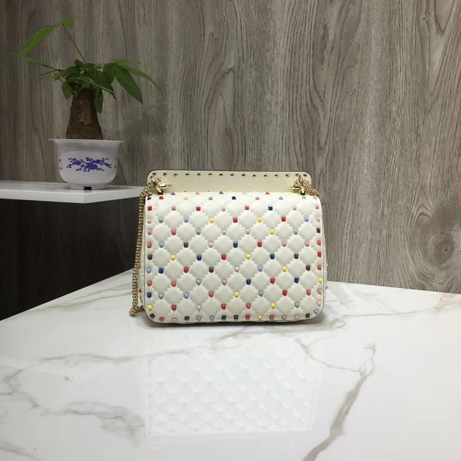 VALENTINO Quilted leather shoulder bag 45276 white