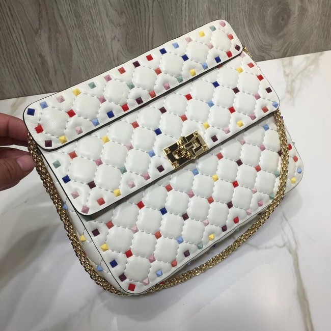 VALENTINO Quilted leather shoulder bag 45276 white
