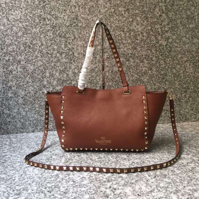 VALENTINO Rockstud medium tote 0972 brown