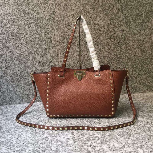 VALENTINO Rockstud medium tote 0972 brown