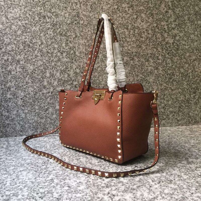 VALENTINO Rockstud medium tote 0972 brown