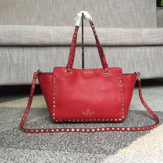 VALENTINO Rockstud medium tote 0972 red