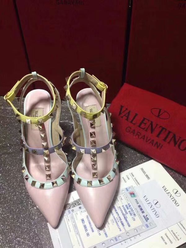 Valentino Leather Sandal Shoes V80662 Pink