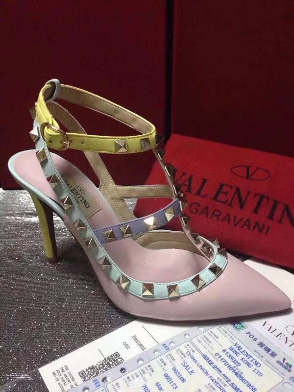 Valentino Leather Sandal Shoes V80662 Pink