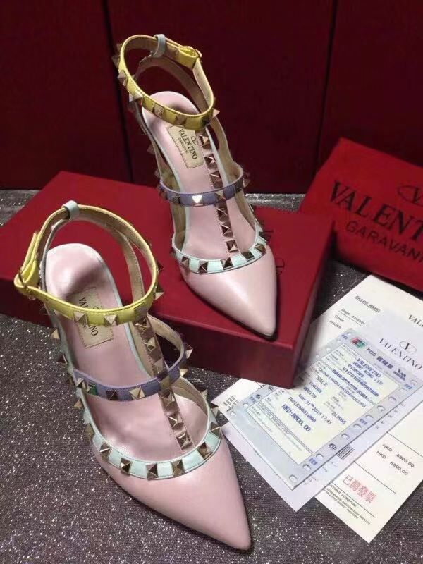 Valentino Leather Sandal Shoes V80662 Pink